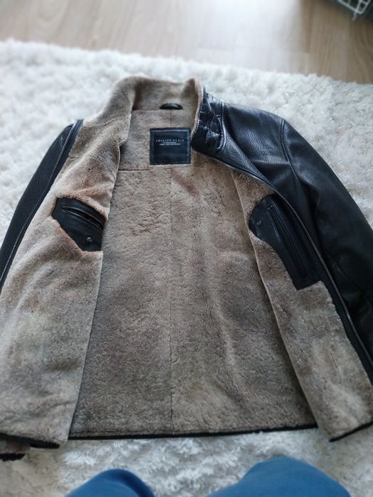 Philipp plein ORIGINAL-geaca piele+blana 2xl