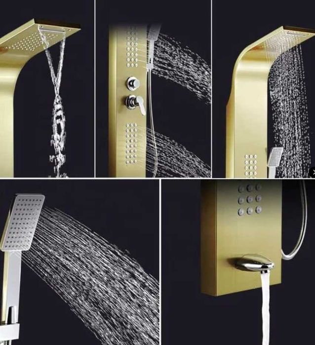 Panou dus hidromasaj inox 5 functii (Auriu sau Chrome)