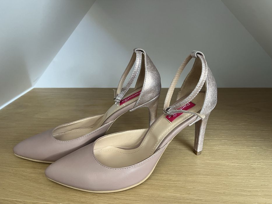 Pantofi piele roz pudrat