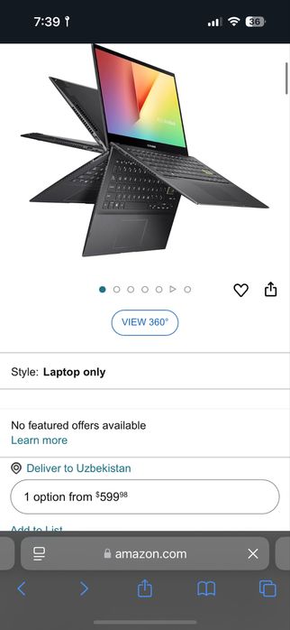 Ноутбук Asus VivoBook Flip 14' 2 в 1 с Сенсорным экраном