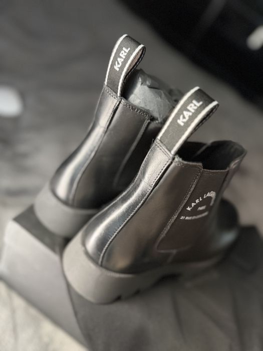 Karl Lagerfeld Boots cizme barbati piele neagra marimea 41 noi