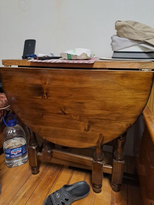 Масивна дървена маса, сгъваема