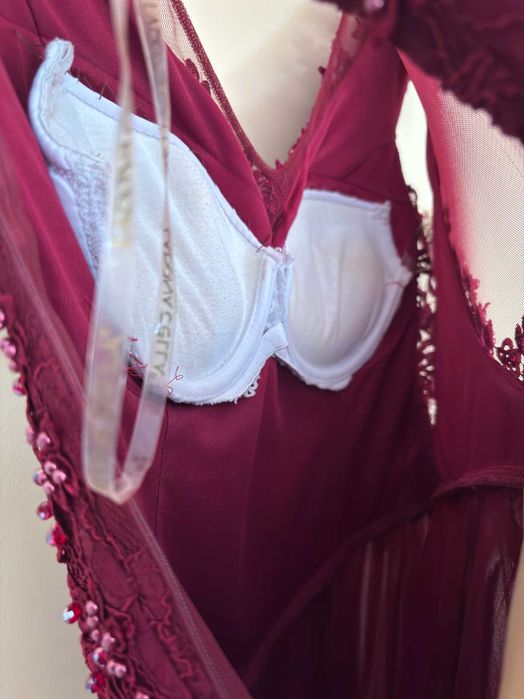 Rochie voal rosie/visiniu ocazie