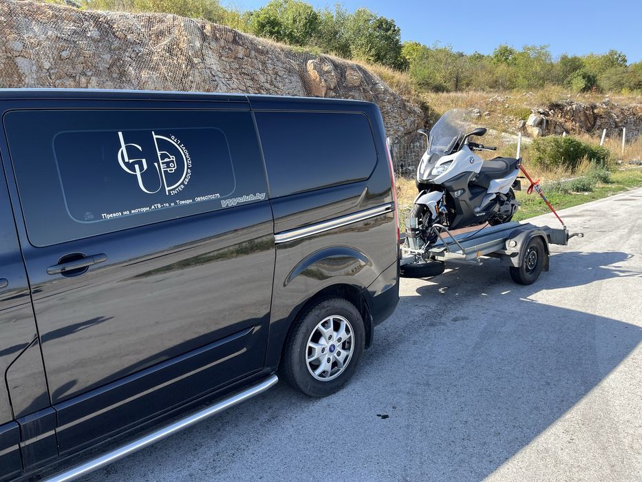 Превоз на  Мотори,АТв-та,Моторни шейни и товари с ремарке в цялата