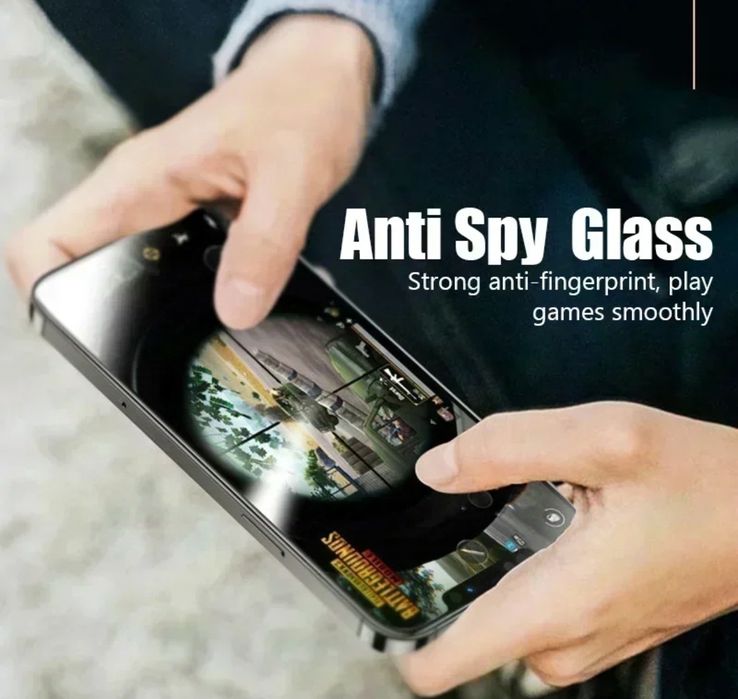 iPhone 16,15,14 всички модели стъклен протектор Прайвъси черен нови