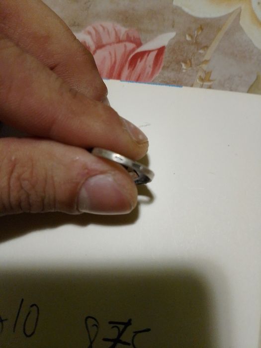 Сребърен пръстен 3х10-камък 875 проба, медальон сърце