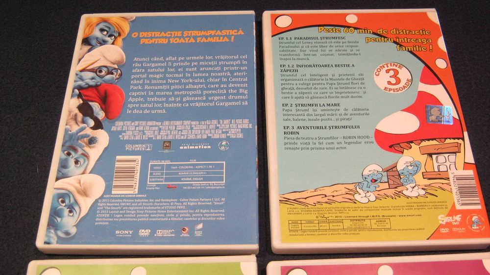 Lot 4 DVD,desene animate,STRUMFII-include si filmul/5 ore total.