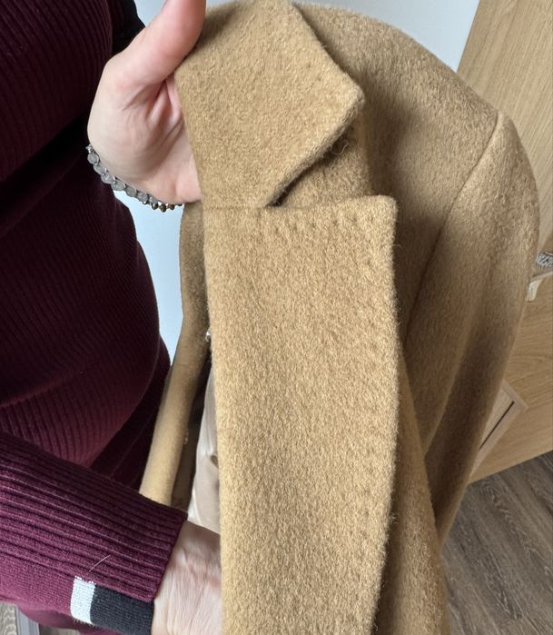 Kensol елегантно палто с естествен косъм (яка), Вълна и кашмир