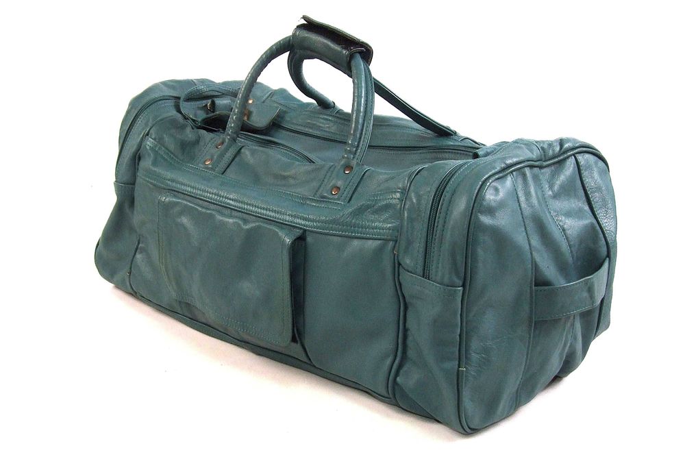 Geanta de voiaj, mare, culoare turcoaz, piele naturala fina, Made in Germany, NOUA