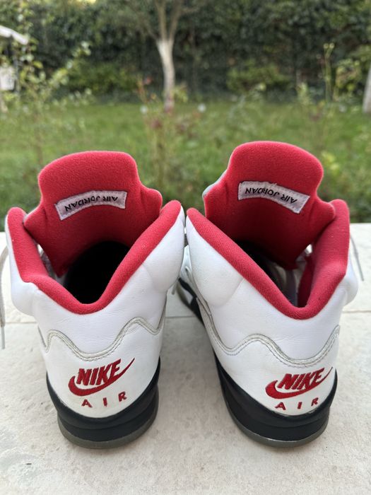 Jordan 5 retro white and red
