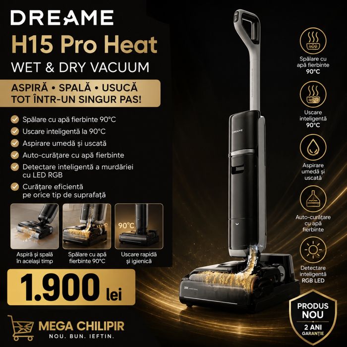 Dreame H15 Pro Heat Aspirator Spalare Umeda/Uscata 90°C - Nou
