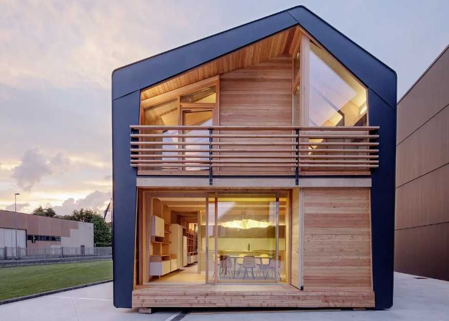 KIT casa moderna pe structura lemn din panouri SIP