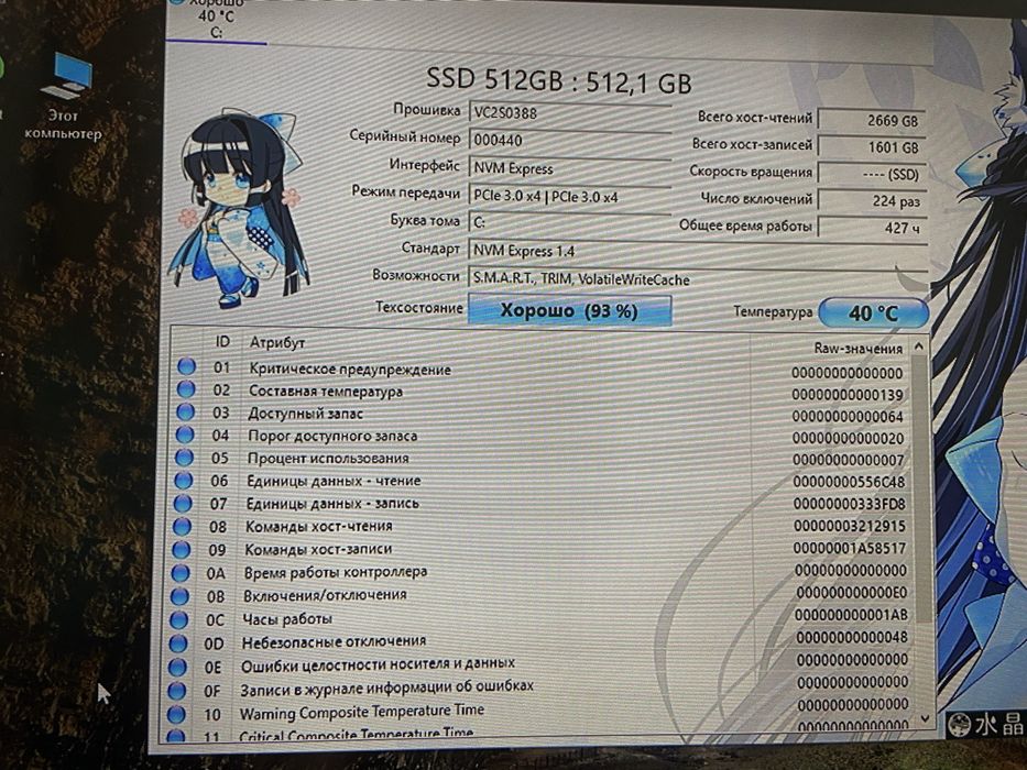 Накопитель SSD M.2 NVMe 128 Gb