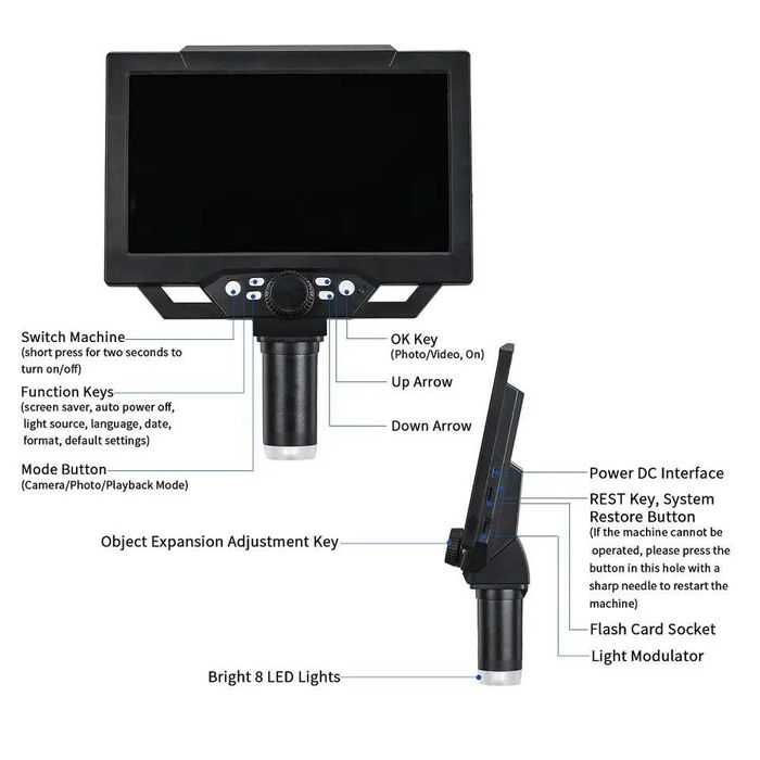 Microscop digital video cu ecran LCD