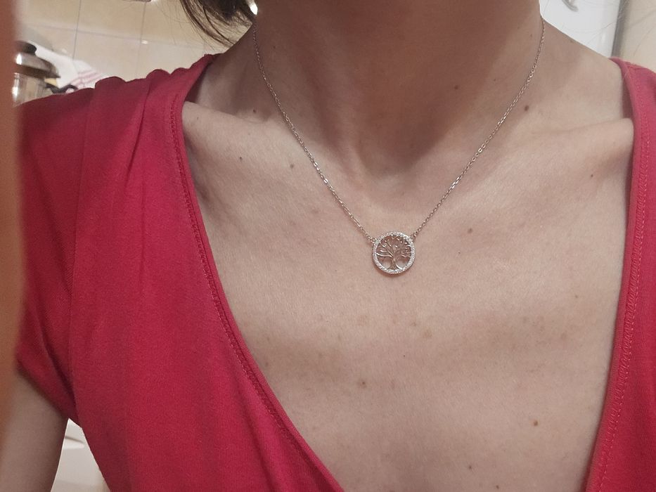 Сребърни - пръстен висулки ,нежно колие