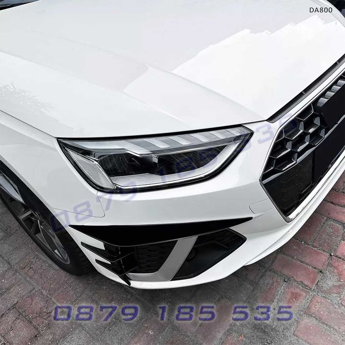Предни тунинг канарди перки Audi A4 B9.5 S-Line 2020–2024 черен гланц - DA800 сплитер добавки ауди а4 б9.5