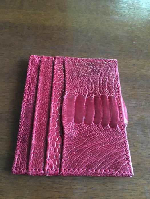 Портфейл за документи от щраусова кожа