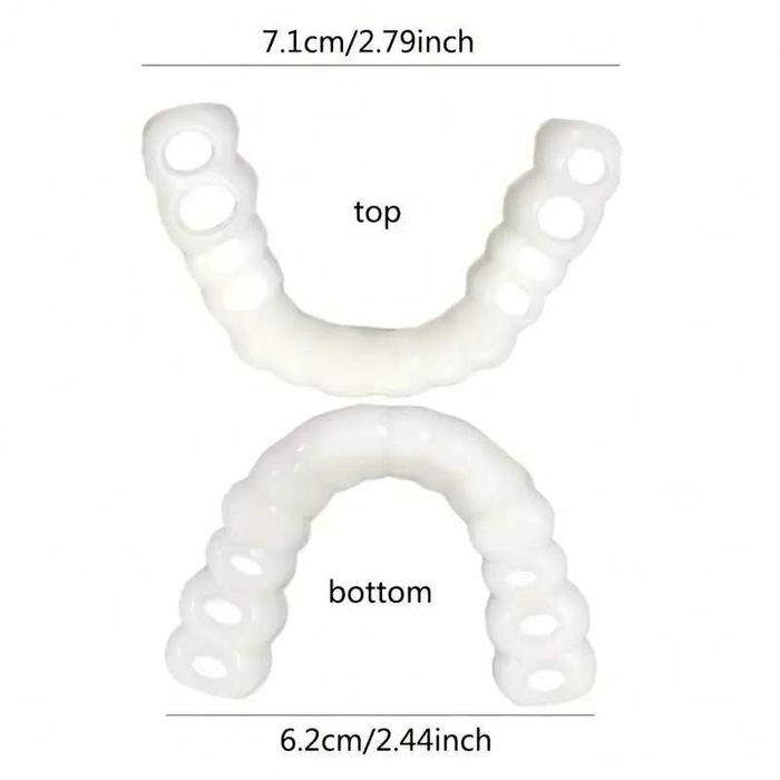 Proteze fatete dentare 2 seturi dinți superiori și inferiori pentru dinti ortodontici temporari dinti falsii.  Crema Scrub corp cu sare de mare 300g.