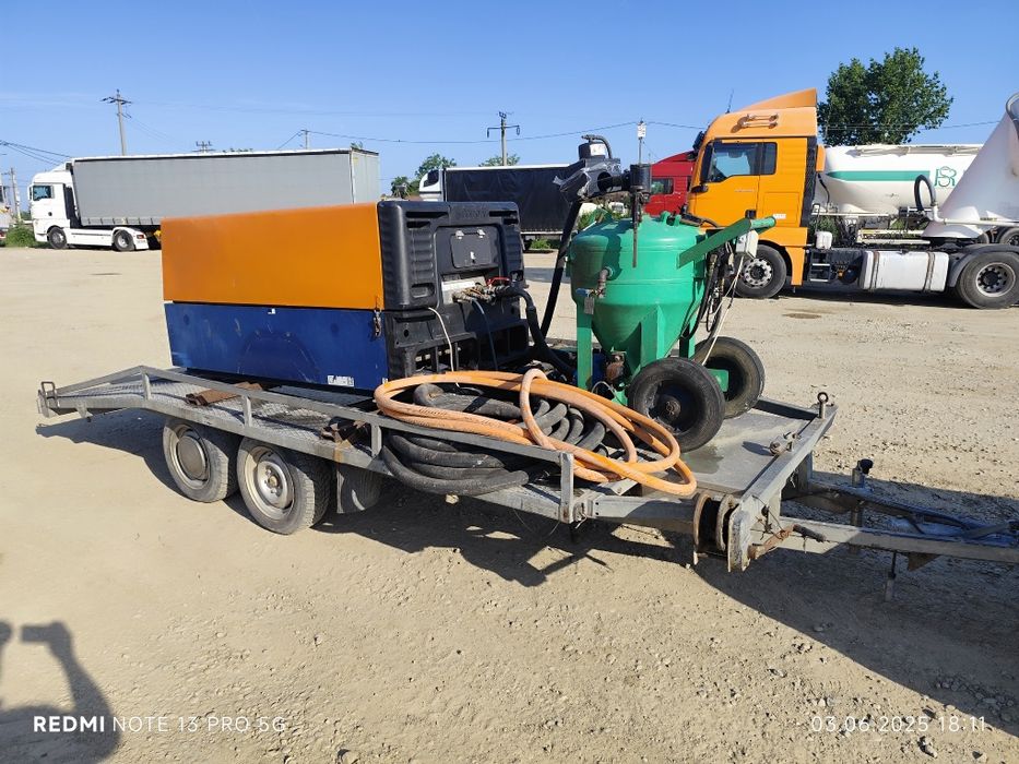 Vand sau schimb Statie mobila Sablare, umeda și uscata, motocompresor