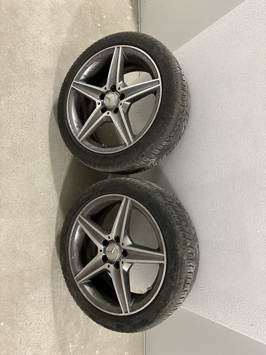 Roti/jante Mercedes OEM R18 W205 C E CLA cu anvelope Michelin m+s iarna/vara