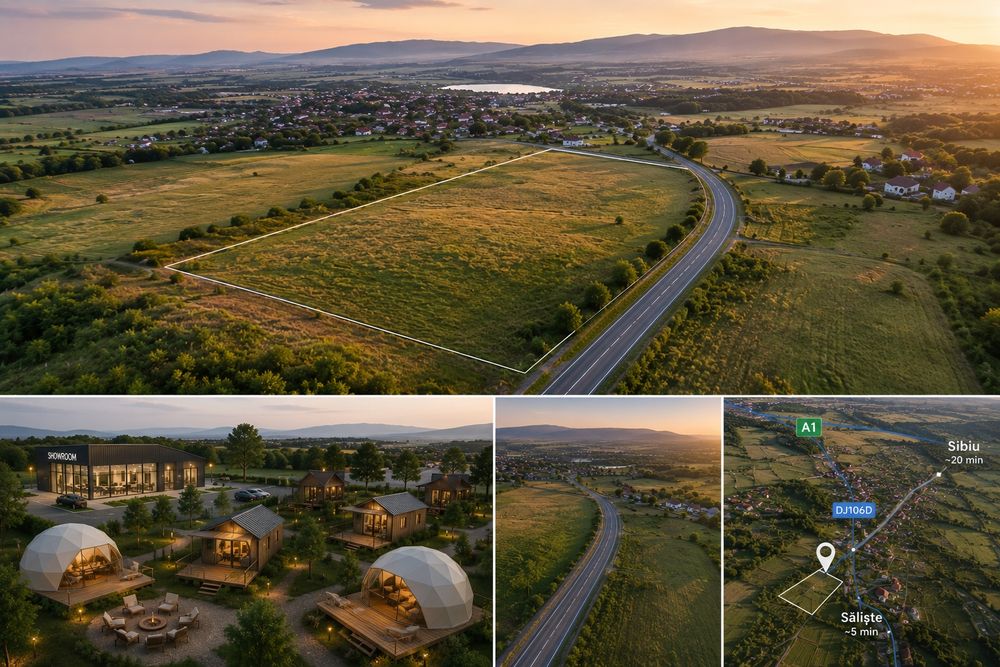 TEREN DE VÂNZARE SIBIEL – SĂCEL | 54.000 € | 26 M Deschidere LA DJ 106D