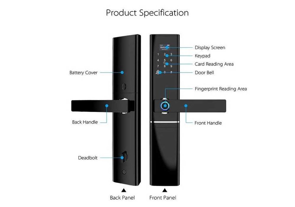 yala / incuietoare inteligenta D8 smart lock TUYA, TTLOCK
