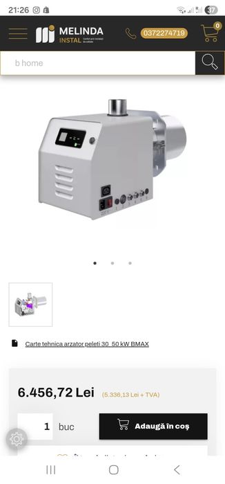 Arzator peleti B Home 30 KW