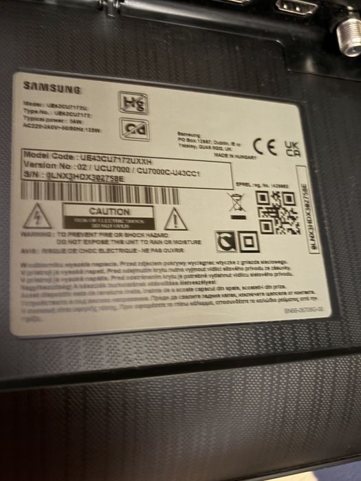 Televizor SAMSUNG LED 43CU7172, 108 cm, 4K - ca nou