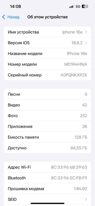 Iphone 16e обсалютно идиял почти не пользовались