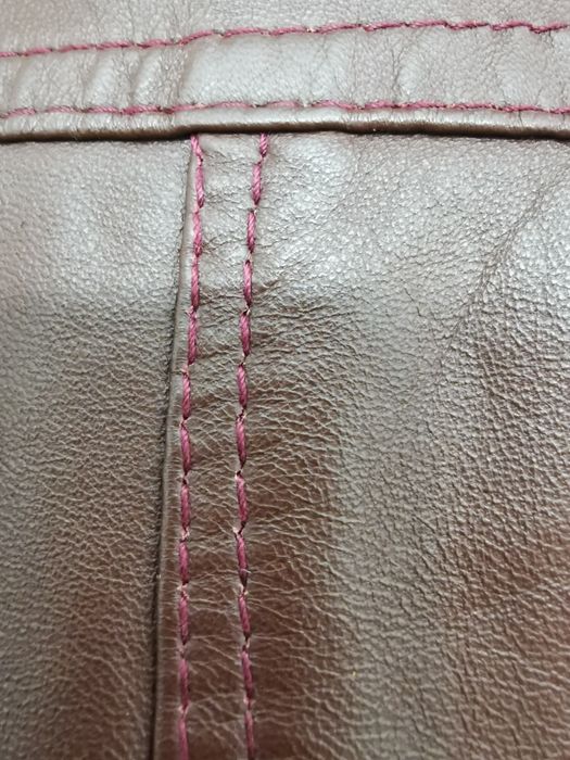 Jachetă piele moale, maro-roșcat, mărime M