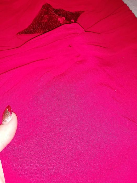 Червена еластична рокля S