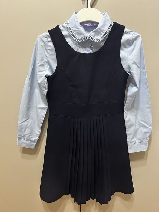 Школьный сарафан с рубашкой для девочки