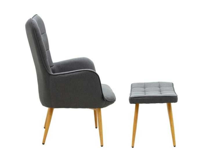 Кресло с табуретка Maddison, цвят антрацит