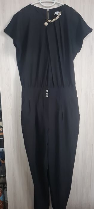 Гащеризон Roberta Biagi,  черен със златни синджири, лого и цип