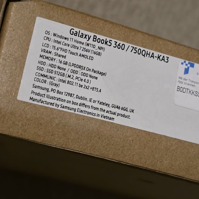 Laptop Galaxy Book5 360, 15.6", Ultra 7 256V, 16GB RAM, 512GB SSD