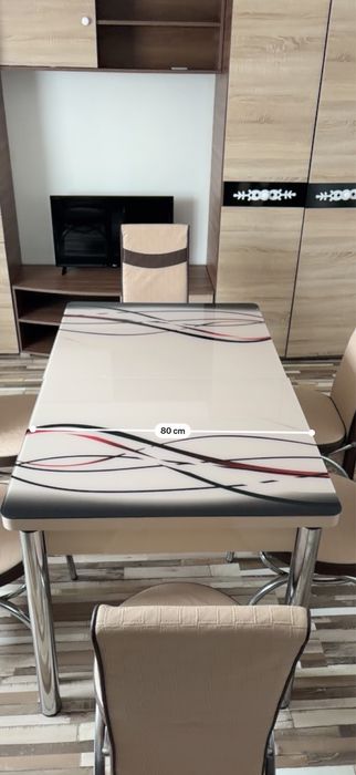 Masă de bucătărie extensibilă + 6 scaune – design modern