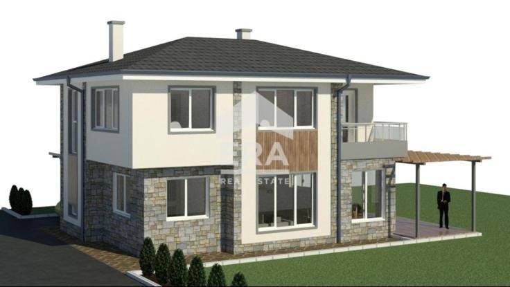 Двуетажна новострояща се къща за продажба, с двор и две паркоместа, в