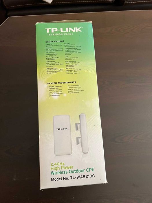 TP-LINK -WA5210G-2.4GHz/CPE610-5GHz/WA7510N-5GHz