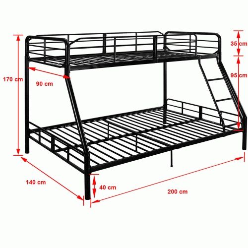 Pat metalic supraetajat pt.3 persoane Nou cu saltele Noi