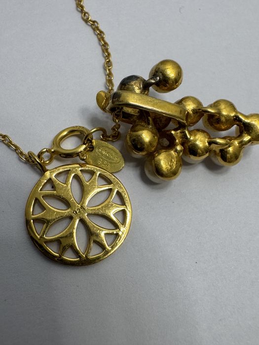 Colier din argint 925 placat cu aur, lant doua pandantive (stugure)