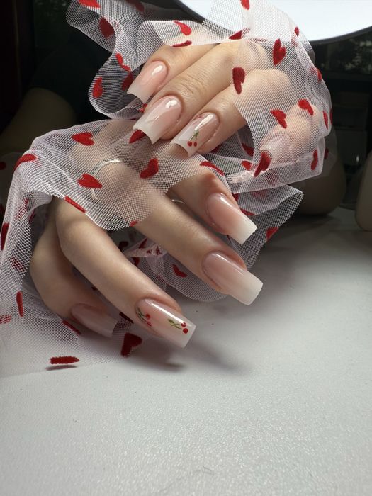 Выкладной френч маникюр педикюр наращивание аквариум