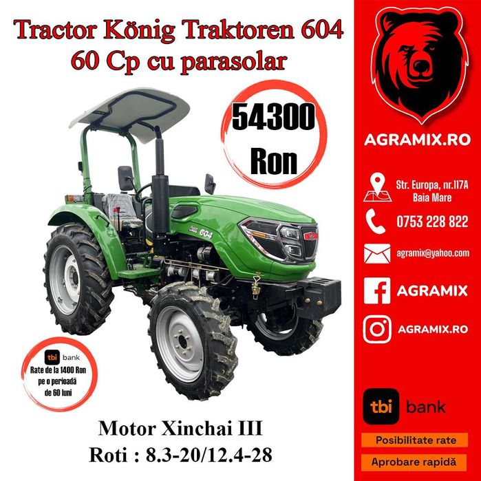 Tractor Konig Traktoren nou 60 Cp cu parasolara Agramix