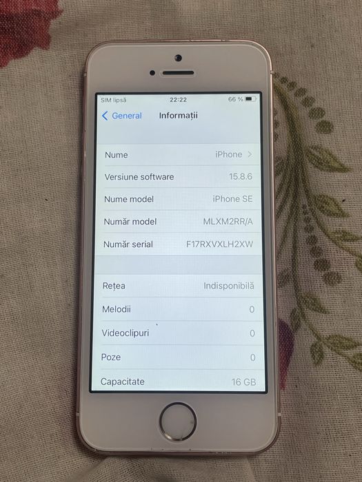Vand iphone  SE de 16 giga