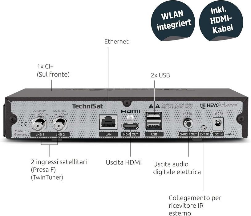 Decodor satelit, TechniSat, TECHNIBOX UHD S, TwinTuner, 4K - sigilat -