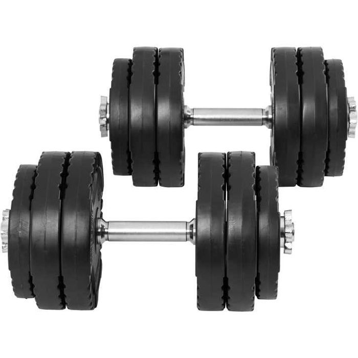 Set gantere reglabile din ciment cu discuri cu prindere 30KG