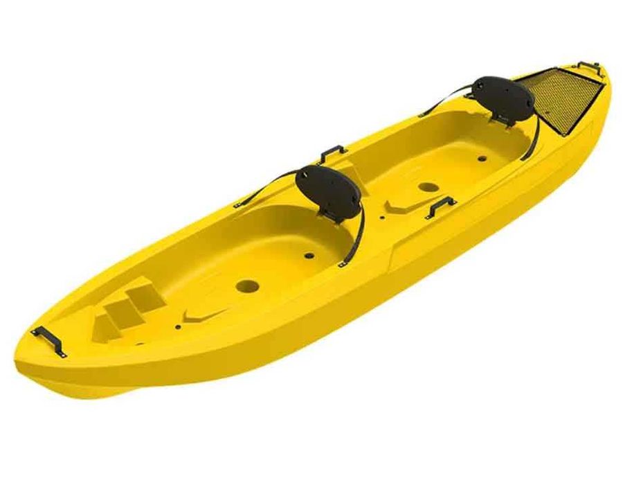 Caiac Tandem, 3.60 metri, maxim 230 kg, verde/galben