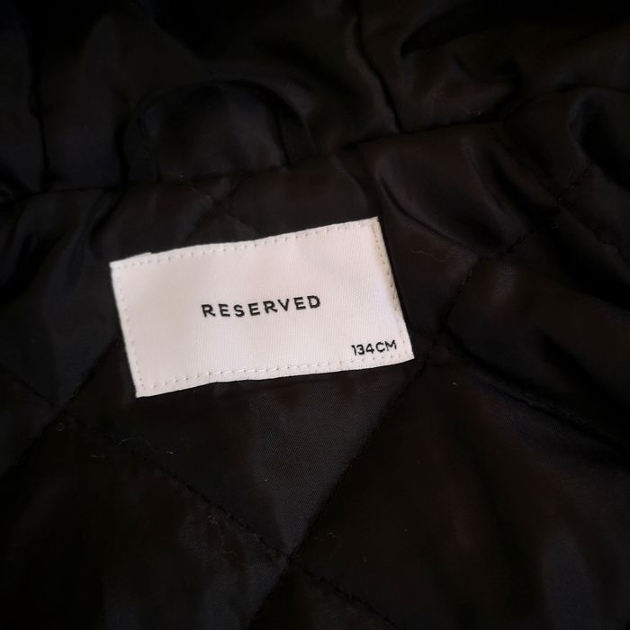 Детско черно пухкаво яке RESERVED с качулка