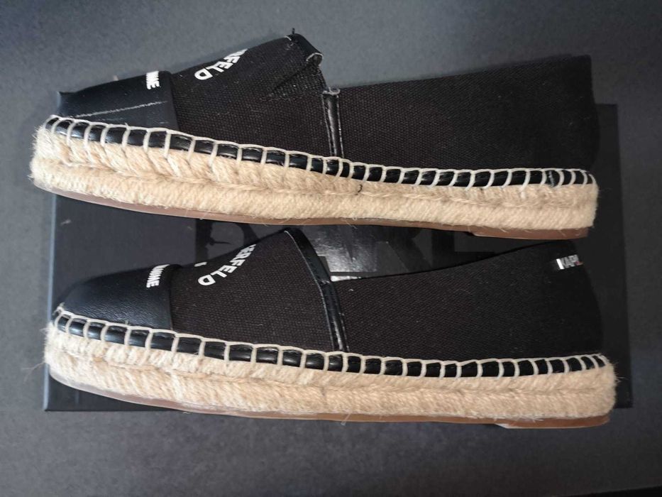 Pantofi espadrile Karl Lagerfeld alb cu negru vara