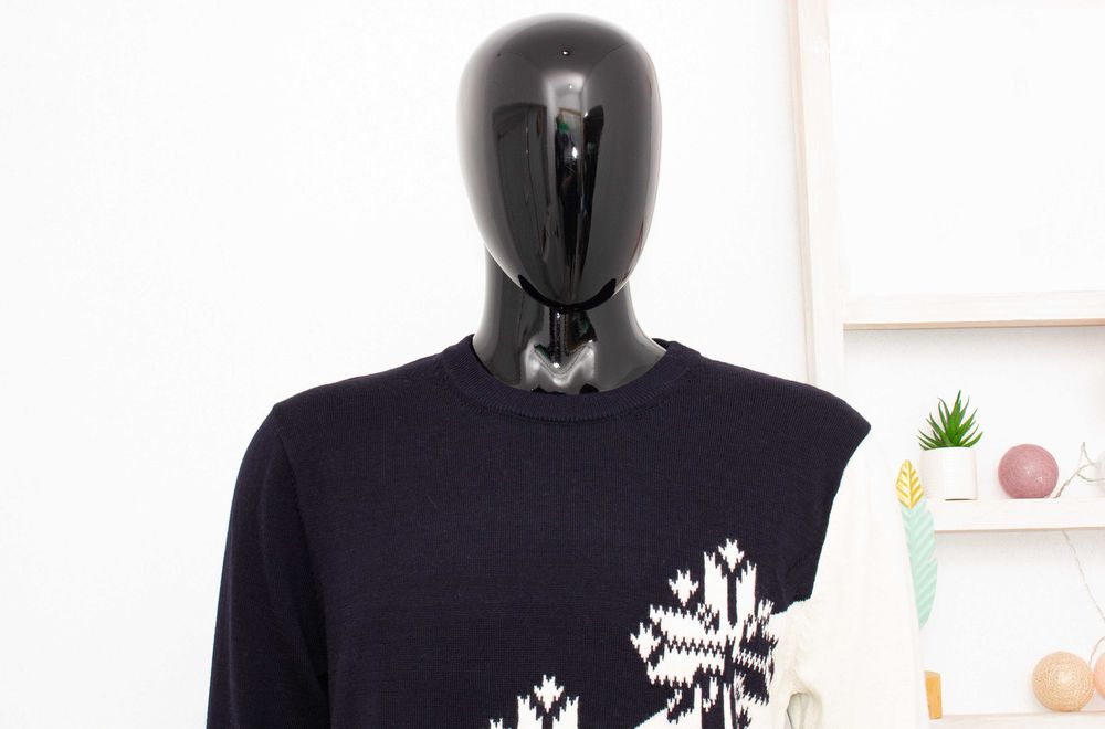 Scotch & Soda мъжки пуловер от 100% вълна синьо и екрю L