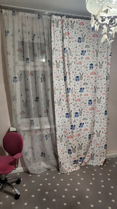 Продам детские шторы и тюль